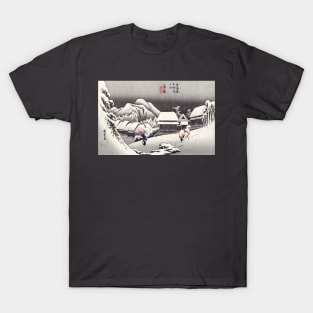 A Snowy Station of the Tōkaidō by Utagawa Hiroshige T-Shirt